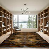 Bold Orange Black Tiger Stripe Area Rug