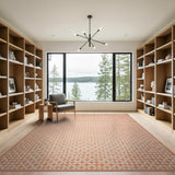Terracotta White Diamond Lattice Area Rug