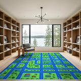 Vibrant Kids Cartoon City Road Play Rug