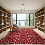 Intricate Red Persian Geometric Rug