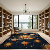 Cosmic Orbit Suns and Planets Area Rug