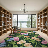Vibrant Sweet Pea Floral Area Rug