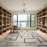 Abstract Geometric Beige Beige and Neutral Area Rug