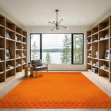 Orange Hexagon Geometric Area Rug