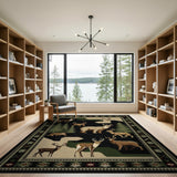 Southwestern Deer and Forest Area Rug