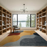 Multi-color and Patterns Abstract Wavy Multi-Color Area Rug