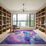 Magical Unicorn Rainbow Mane Area Rug