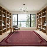 Red Intricate Red Persian Border Area Rug