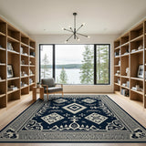 Heritage Tribal Navy Blue Heritage Tribal Area Rug