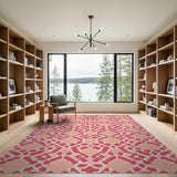 Geometric Modern Pink Pink Geometric Lattice Area Rug