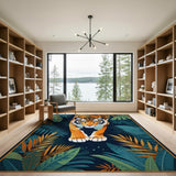 Multi-color and Patterns Prowling Tiger Jungle Area Rug