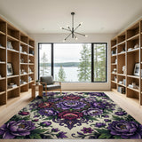 Purple Peony Mandala Area Rug