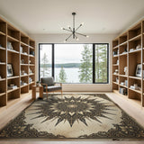 Vintage Ornate Mandala Sunburst Rug