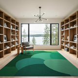 Vibrant Green Overlapping Circles Area Rug