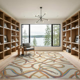 Rainbow Strap Knot Multi-Color Area Rug