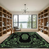 Neon Green Cyber Geometric Area Rug