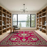 Traditional Persian Ornate Red Persian Floral Medallion Rug