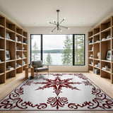 Ornate Red Starburst Medallion Rug