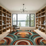 Retro Arched Desert Sunset Rug