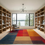 Vibrant Multi-Color Geometric Block Rug