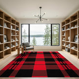 Red Buffalo Plaid Bold Red Black Buffalo Plaid Area Rug