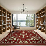 Ornate Red Persian Floral Area Rug