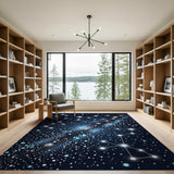 Galaxy Constellations Night Sky Area Rug