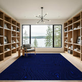 Blue and Teal Abstract Area Navy Blue Abstract Wave Area Rug