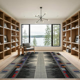 Bold Geometric Multi-Color Stripe Area Rug