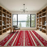 Red Heritage Tribal Striped Area Rug