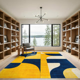 Geometric Modern Bold Yellow Geometric Area Rug