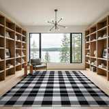 Black White Checkered Rustic Farmhouse Rustic Farmhouse Rug