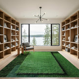 Shaggy Green Grass Turf Area Rug