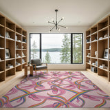 Rainbow Ballet Shoes Pink Washable Area Rug