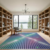 Vibrant Pixel Grid Area Rug