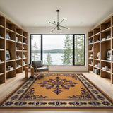 Traditional Persian Orange Burnt Orange Persian Medallion Area Rug