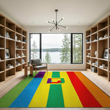 ODIKA Vibrant Multi-Color Vertical Stripe Geometric Rug