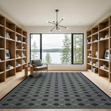 Black White Diamond Geometric Geometric Modern Area Rug