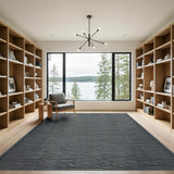 Grey Textured Geometric Modern Area Rug