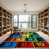 Playful Multi-Color Number Blocks Area Rug
