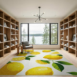 Yellow Fruit Pattern Vibrant Lemon Fruit Pattern Area Rug