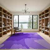 Purple Layered Abstract Area Rug