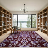 Elegant Purple Floral Vintage Area Rug