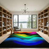 Rainbow Wave Halftone Area Rug