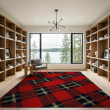 Geometric Modern Bold Red Tartan Plaid Area Rug