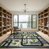 Vibrant City Map Kids Play Rug