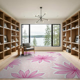 Floral Vintage Blush Pink Floral Swirl Area Rug