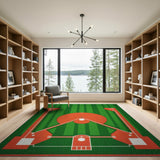 Baseball Field Area Rug - Green Grass Diamond