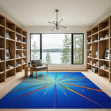 Vibrant Rainbow Burst Geometric Area Rug