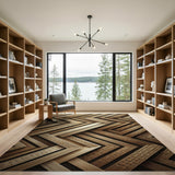 Gold Overlapping Frame Geometric Area Rug